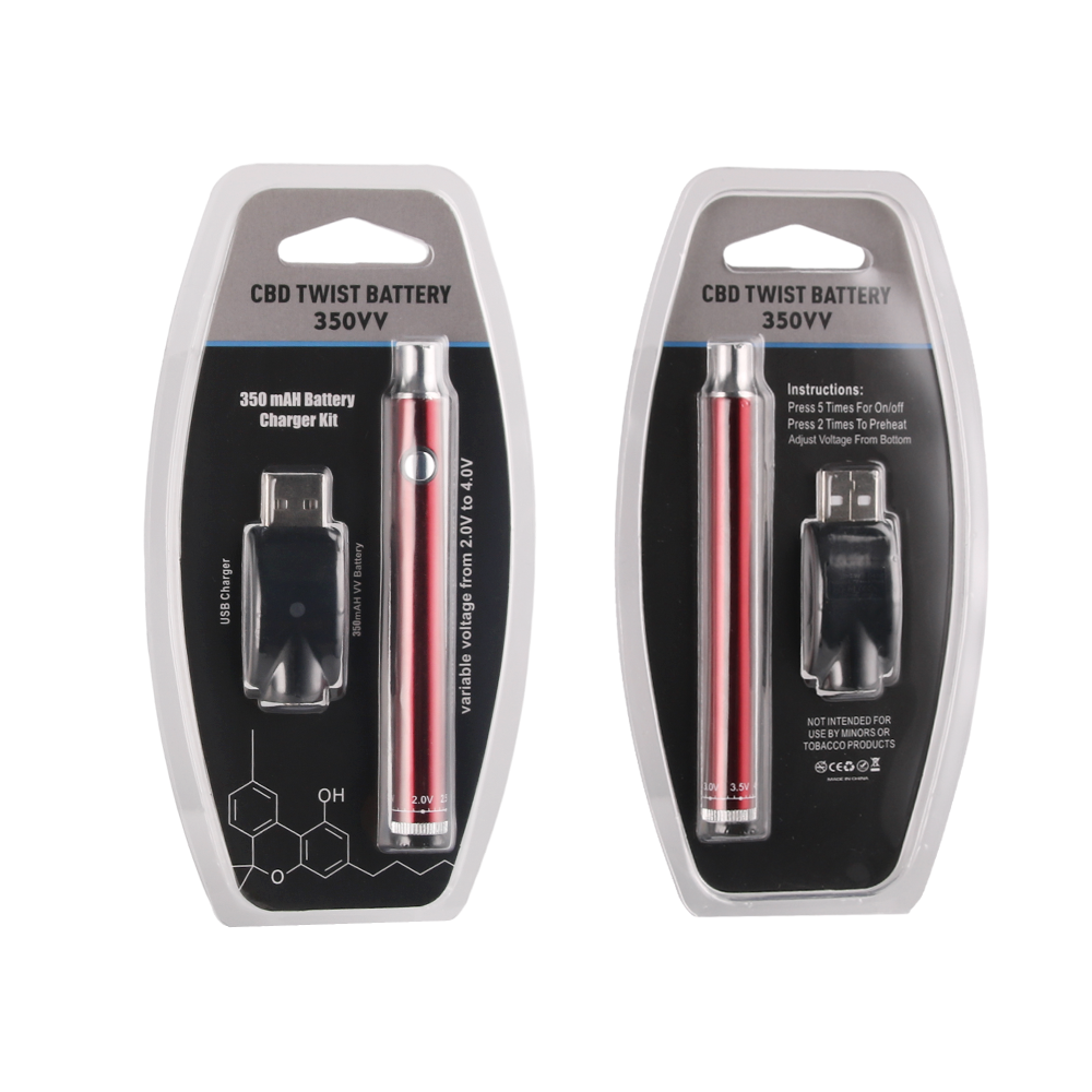 CBD Twist 510 Thread Battery red – Adjustable Voltage Vape Pen Battery for Wax, CBD, and Dry Herb Cartridges