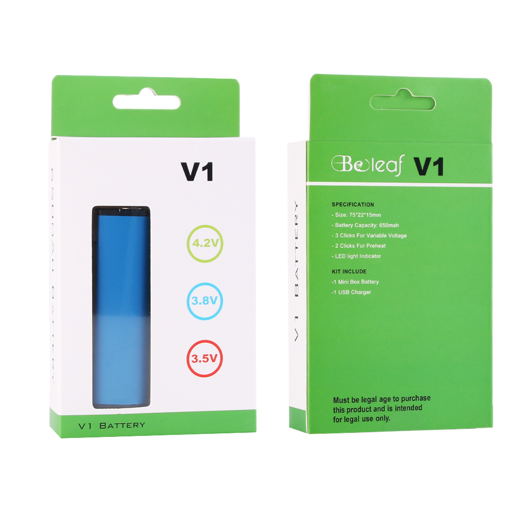 Longmada V1 Blue 510 Thread Battery – 650mAh Rechargeable Vape Pen Battery for CBD, Wax & Dry Herb – Aluminum Design