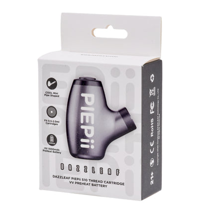 1000mAh Pipe-Style 510 Vape Battery – Variable Voltage with Preheat and Type-C Charging