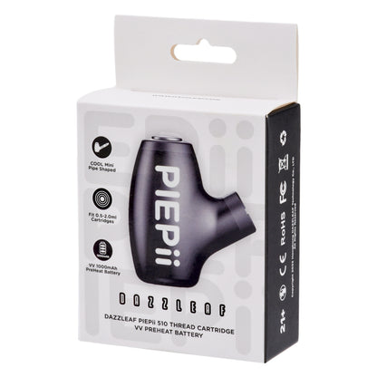 1000mAh Pipe-Style 510 Vape Battery |Black| – Variable Voltage with Preheat and Type-C Charging