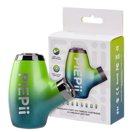 1000mAh Pipe-Style 510 Vape Battery |Green| – Variable Voltage with Preheat and Type-C Charging