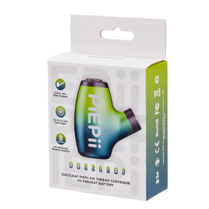 1000mAh Pipe-Style 510 Vape Battery |Green| – Variable Voltage with Preheat and Type-C Charging