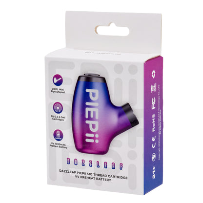 1000mAh Pipe-Style 510 Vape Battery – Variable Voltage with Preheat and Type-C Charging