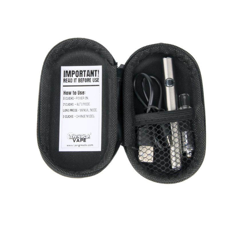 510 vape atomizer kit with glass stainless steel cartridge and 380mAh battery