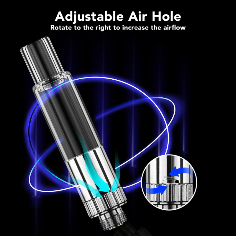 510 vape atomizer kit with glass stainless steel cartridge and 380mAh battery