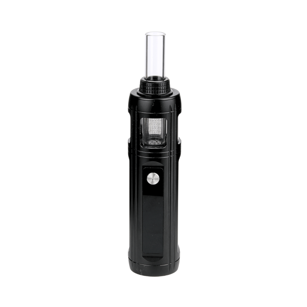 “All-quartz glass vape atomizer with 2600mAh battery, adjustable temperature control, and Type-C charging”