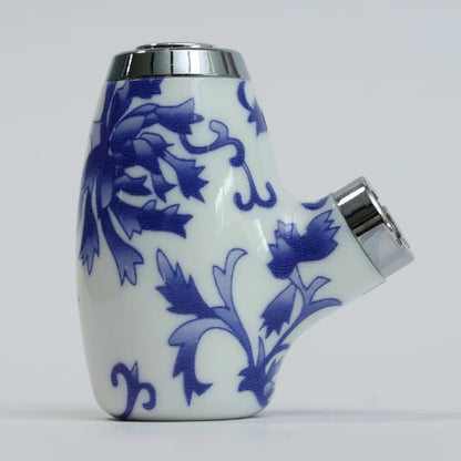 CBD Pipe Battery for Wax |  porcelain | – 900mAh 510 Thread Vape Battery with Red Wood Design for Wax, CBD Oil & Dry Herb