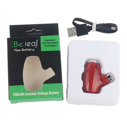 CBD Pipe Battery for Wax | red wood | – 900mAh 510 Thread Vape Battery with Red Wood Design for Wax, CBD Oil & Dry Herb