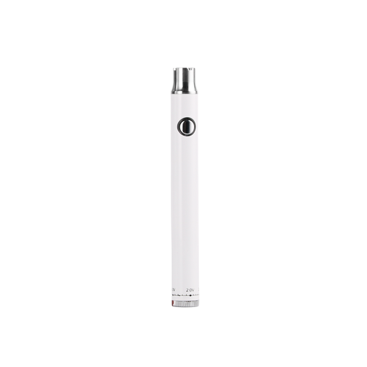 CBD Twist 510 Thread Battery  White - Adjustable Voltage Vape Pen Battery for Wax, CBD, and Dry Herb Cartridges