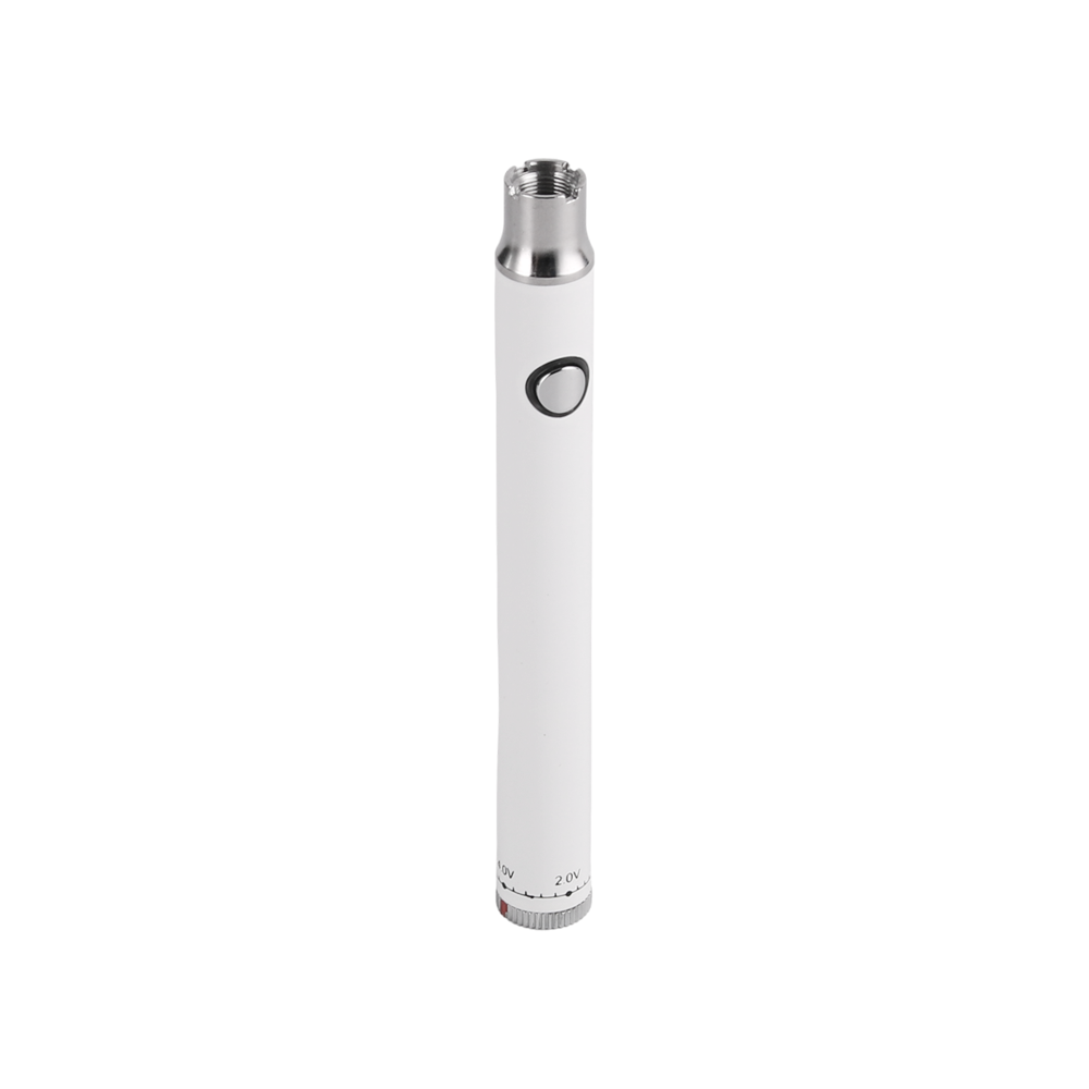 CBD Twist 510 Thread Battery White – Adjustable Voltage Vape Pen Battery for Wax, CBD, and Dry Herb Cartridges