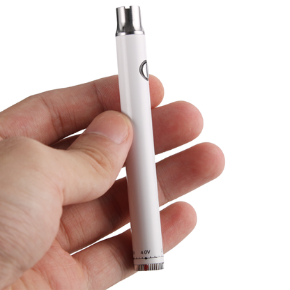 CBD Twist 510 Thread Battery White – Adjustable Voltage Vape Pen Battery for Wax, CBD, and Dry Herb Cartridges