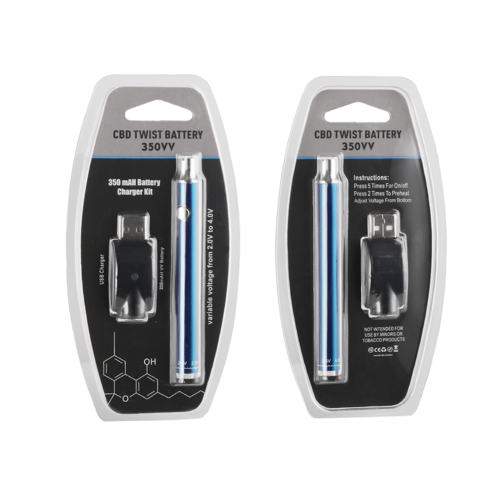 CBD Twist 510 Thread Battery blue – Adjustable Voltage Vape Pen Battery for Wax, CBD, and Dry Herb Cartridges