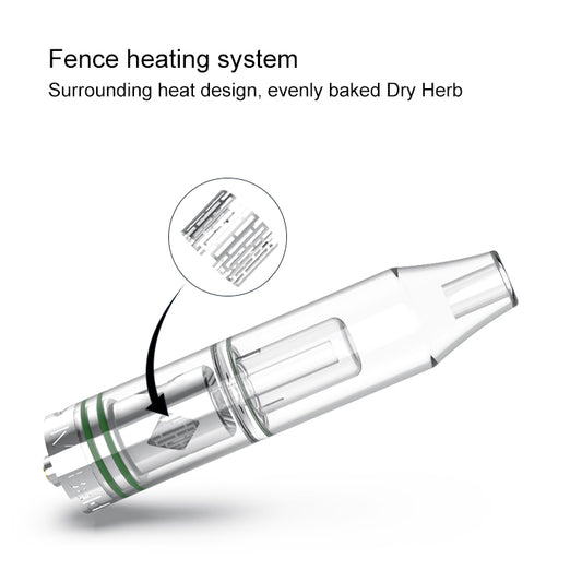 Crystal 2 Water Vapor Vape – 510 Thread Quartz Vaporizer with Glass Bubbler for Wax and Oil Dabbing