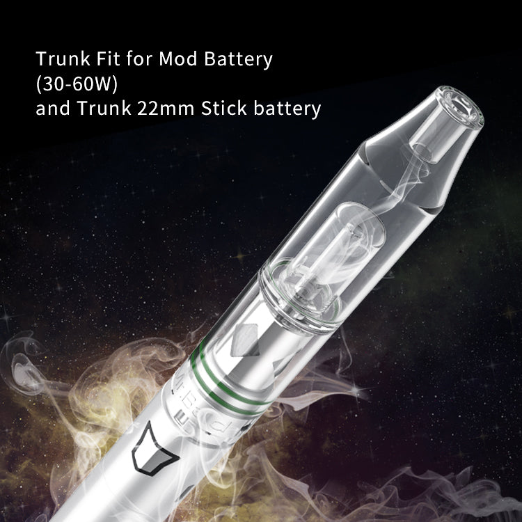 Crystal 2 Water Vapor Vape – 510 Thread Quartz Vaporizer with Glass Bubbler for Wax and Oil Dabbing