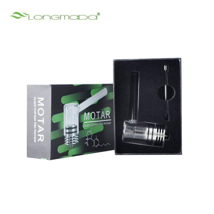 LONGMADA Motar 1 510 Thread Vape Kit – Coilless Quartz Atomizer, Glass Mouthpiece & Rechargeable Battery