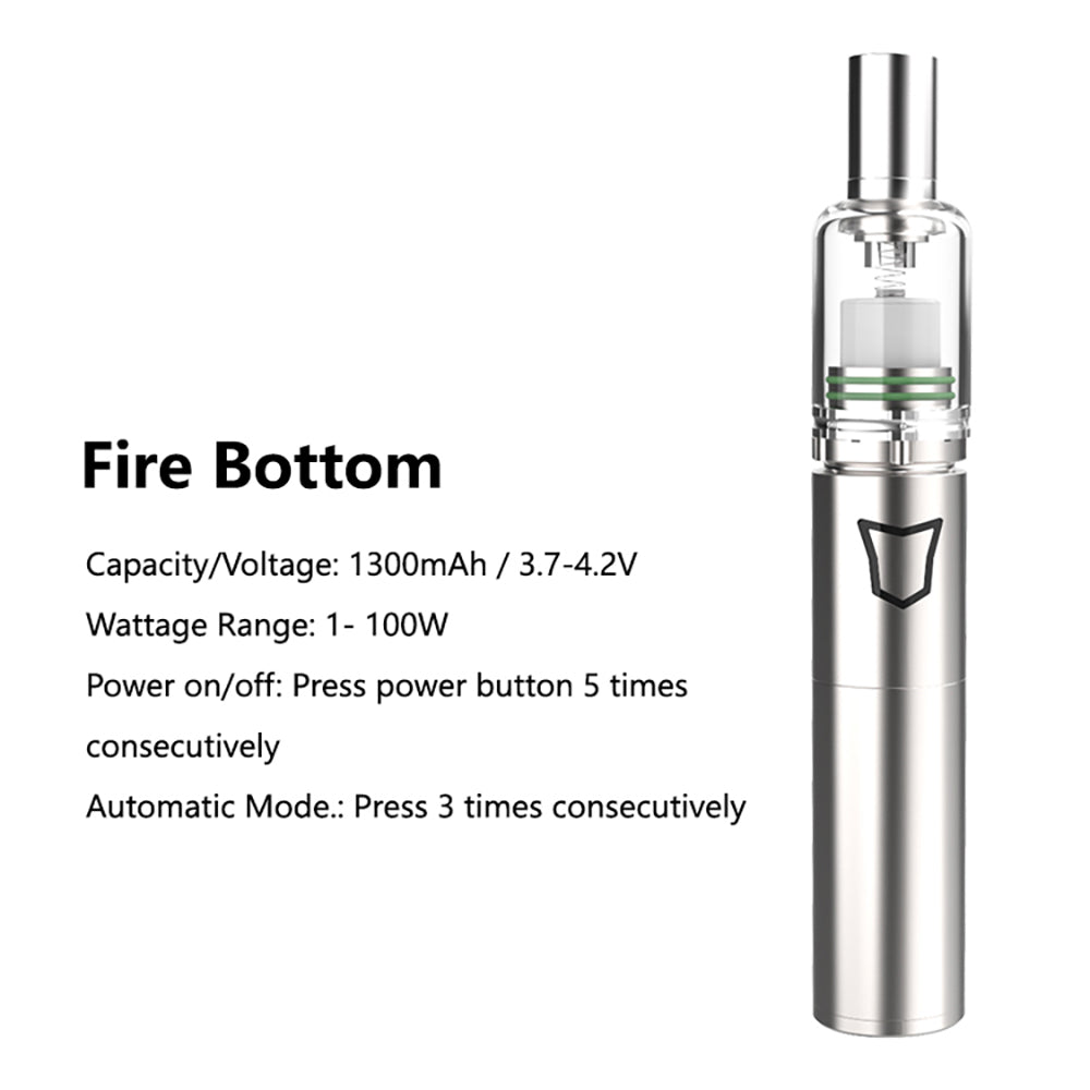 LONGMADA Mr Bald 2 Dry Herb & Wax Atomizer – 510 Thread Vape Pen Attachment with Dual Heating Elements