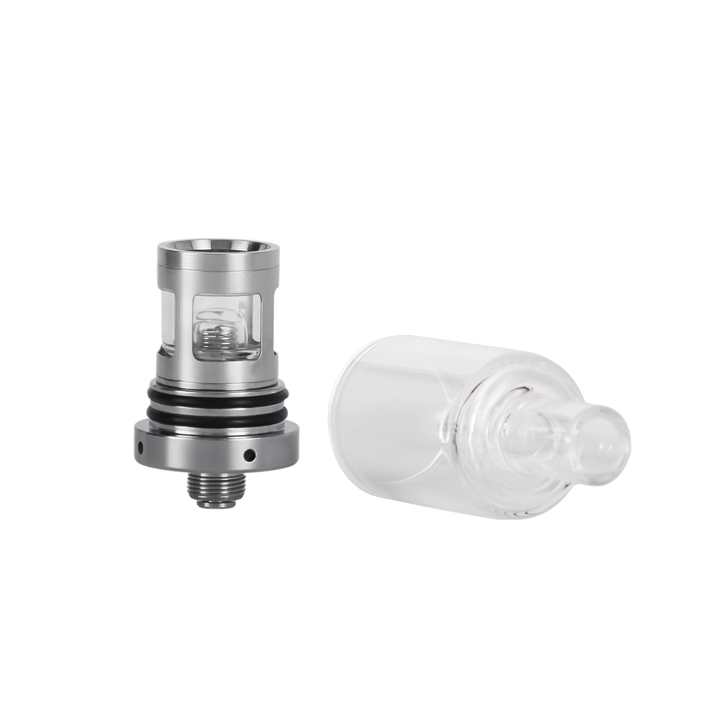 LONGMADA Quarta Bucket Vape Atomizer with Quartz Chamber and Glass Mouthpiece – 510 Thread Vape Accessory for Dry Herb and Wax