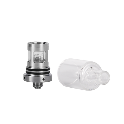 LONGMADA Quarta Bucket Vape Atomizer with Quartz Chamber and Glass Mouthpiece – 510 Thread Vape Accessory for Dry Herb and Wax