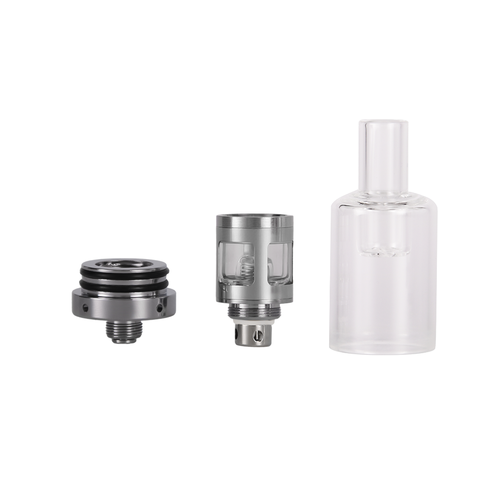 LONGMADA Quarta Bucket Vape Atomizer with Quartz Chamber and Glass Mouthpiece – 510 Thread Vape Accessory for Dry Herb and Wax