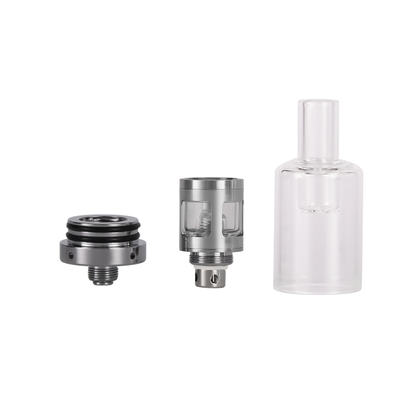 LONGMADA Quarta Bucket Vape Atomizer with Quartz Chamber and Glass Mouthpiece – 510 Thread Vape Accessory for Dry Herb and Wax