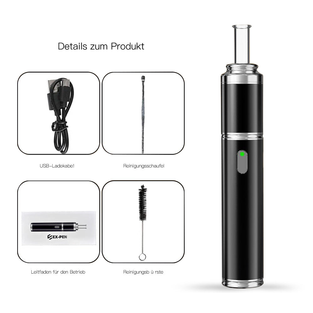 Longmada ABLOOM Compact Dry Herb Vape Pen – 510 Thread Vaporizer with Quartz Chamber & Adjustable Temperature
