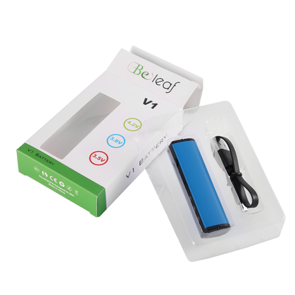 Longmada V1 Blue 510 Thread Battery – 650mAh Rechargeable Vape Pen Battery for CBD, Wax & Dry Herb – Aluminum Design