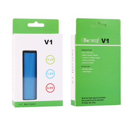 Longmada V1 Blue 510 Thread Battery – 650mAh Rechargeable Vape Pen Battery for CBD, Wax & Dry Herb – Aluminum Design