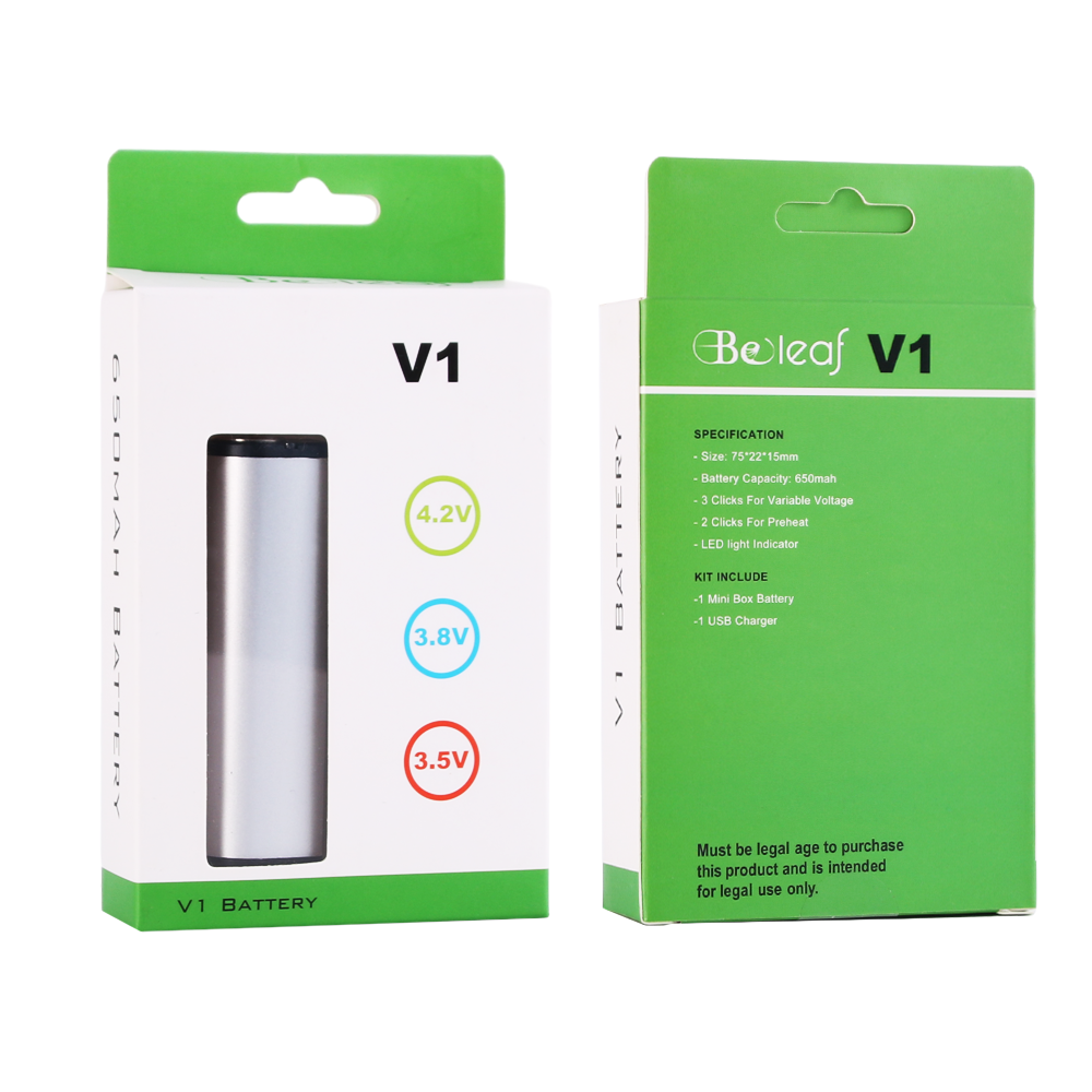 Longmada V1 Grey 510 Thread Battery – 650mAh Rechargeable Vape Pen Battery for CBD, Wax & Dry Herb – Aluminum Design