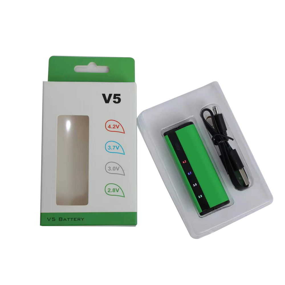 Longmada V5 510 Thread Battery in Green – 500mAh Rechargeable Vape Pen Battery for Dry Herb, Wax & CBD Oils – Portable Aluminum Design