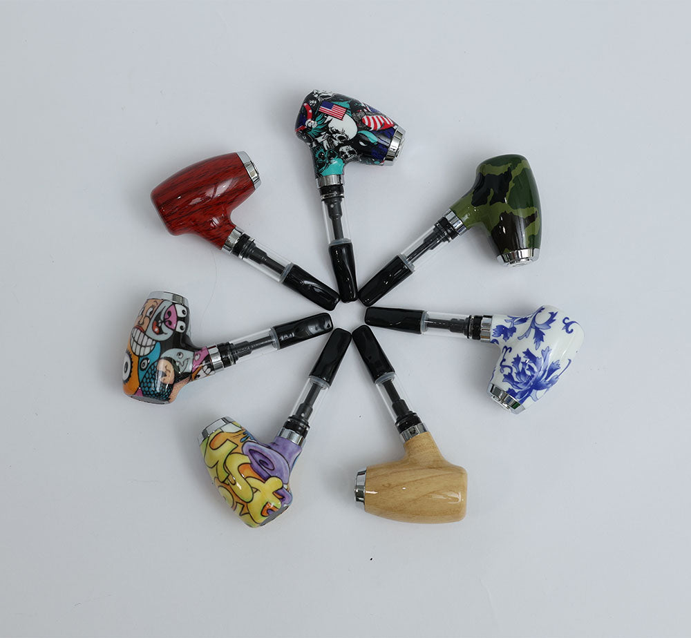 Pipe-Style 510 Vape Battery – CBD-Compatible Pipe Battery with Charger for Wax & Oil Cartridges