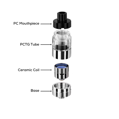 Thumb-L vape atomizer with 510 thread, adjustable airflow, and magnetic connection design