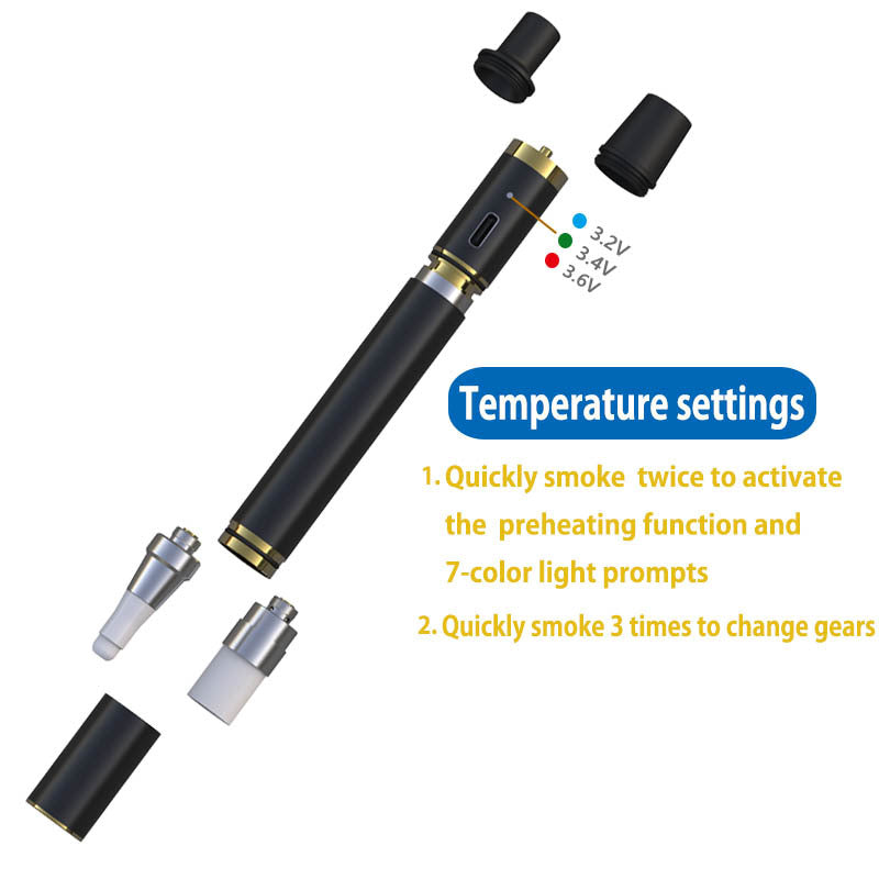 VOOZR P1 Wax Vaporizer Pen – 510 Thread, Adjustable Voltage, Ceramic Heating Cup for Pure Flavor